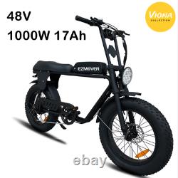 1000W Electric Bike 48V 17AH Mountain Ebike Snow Scooter Bicycle 4.0 Fat Tire