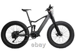16 Carbon Fat Bike 9s Electric Bicycle Ebike Bafang M620 SRAM Suspension 26erDF