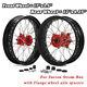 17x3.5 + 17x4.25 Spoke Wheels Red Hubs Black Rims For Sur-ron Storm Bee E-bike