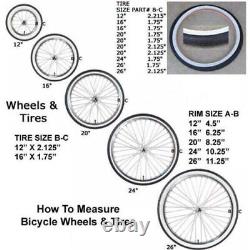 1x CNC Aluminum Bicycle eBike Front / Rear Wheel 20x1.75/2.125/2.5 Universal US