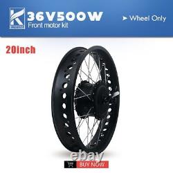 20 / 26er 4.0 Fat Tires Snow Ebike Front Hub Motor Wheel Conversion Kit 36V 500W
