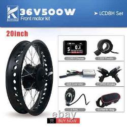 20/26in 36V 500W Front Hub Motor Wheel For Snow Fat Tires E-bike Conversion Kit