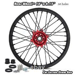 21x1.6 18x2.15 Spoke Wheels Red Hubs Black Rims Set for Sur-Ron Storm Bee E-Bike