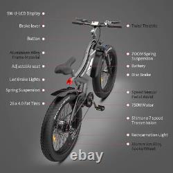 26 750W E-Bike Fat Tire 48V 15AH Lithium Battery Mountain Electric Bicycles CA