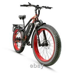 26'' Electric Bike Fat Tire 750W 48V16AH Beach Snow City Mountain E-Bike Bicycle