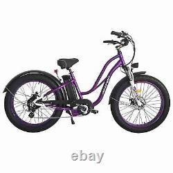 26 Electric Bike Fat Tire E-Bike 750W Maxfoot MF-17 Step-Thru Bicycle Battery