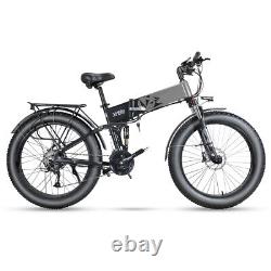 26 Folding Electric Bike 1000W 48V/15Ah Fat Tire E-Bike Snow Mountain Bicycle
