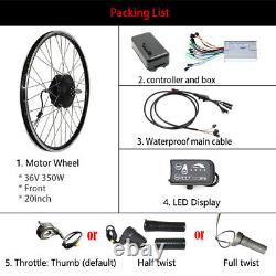 36V 350W Electric Bicycle Kit 20 24 26 27.5 Inch 700C Front Rear Wheel Hub Motor