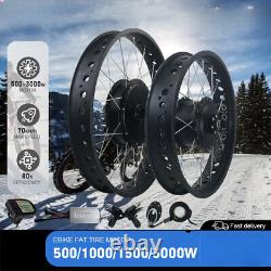 36V 48V 500-3000W Snow Fat Tire Rear Wheel Motor 20/26in E-bike Conversion Kit