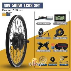 36V 48V 500W Electric Conversion Kit Front Hub Motor Bike Wheel 16-29Inch 700C