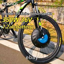 36V 7.2AH Battery Ebike Kit Conversion 350W Front Motor Electric Bike 26'' Front