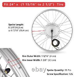 36V 750W 24 Front Wheel Electric Bicycle Conversion Kit for 24x1.75-2.1 Tire