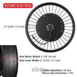48V 1000W 20 Electric E-Bike Front Wheel Bicycle Motor Conversion Kit Fat Tire