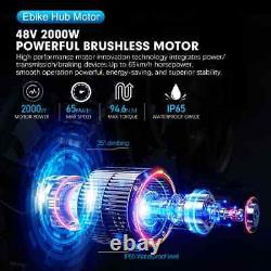 48V 2000W Brushless Gearless Front Rear Hub Motor Wheel for Ebike Conversion Kit
