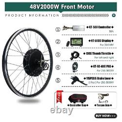 48V 2000W E-bike Front Motor Conversion Kit 20 22 24 26 27.5 28 29in 700C Wheel