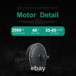 48V 2000W Front/Rear E-Bike Motor Conversion Kit with P25D 20-29 Inch 700C Wheel
