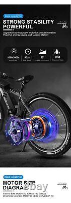 48V1000W 72V3000W E-bike Brushless Gearless Hub Motor Wheel Conversion Kit