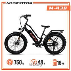 48V16Ah Battery, 750W 28MPH Electric Bike Addmotor M-430 Commuter City Ebike