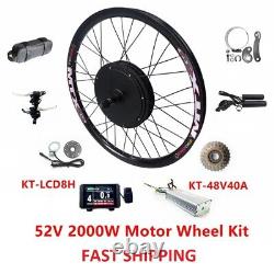52v 2000W Electric Bike Conversion Kit Rear 135mm Front 100mm Dropout LCD8H