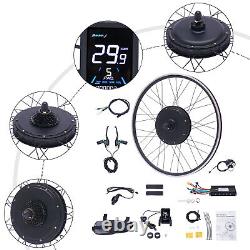 700C Electric Bicycle Front Wheel Motor E Bike Conversion Kit LCD 48V 1KW Black