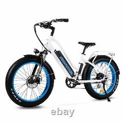 750W 16Ah Electric Step-Thru Bicycle 28MPH Addmotor M-430 City Ebike 48V Battery