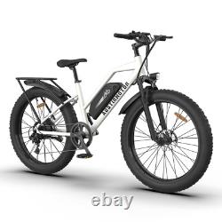 750W Motor Bicycle 48V 13Ah Battery Ebike 26In Fat Tire Electric Mountain Beach