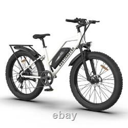 AOSTIRMOTOR 26750W Electric Bike Mountain Bicycle 48V/13Ah Fat Tire White Ebike