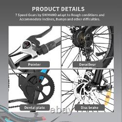 AOSTIRMOTOR 500W Electric Bike Ebike 48V 15A Removable Battery Bicycle Fat Tire