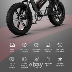 AOSTIRMOTOR 750W Electric Bike Ebike 48V 12.5Ah Removable Battery Bicycle