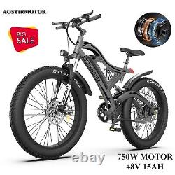 Aostirmotor 26 Electric Bike Mountain Bicycle 48V15Ah Fat Tire Ebike
