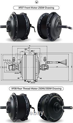 BrushlessFront Rear Hub Motor 36V 48V 250W 350W 500W for Ebike Conversion Kit