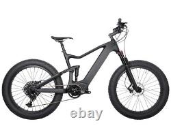 Carbon Fat Bike 12s Electric Bicycle Ebike Bafang SRAM Suspension 1000W 26er 18