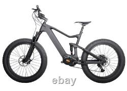Carbon Fat Bike 12s Electric Bicycle Ebike Bafang SRAM Suspension 1000W 26er 18