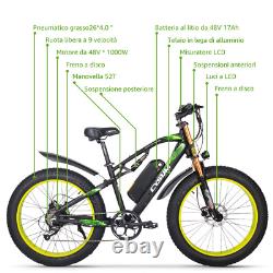 Cysum M900 electric mtb bike 48v 17ah Li battery 1000w motor dual shock ebike