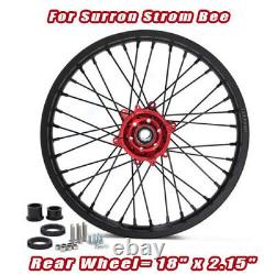 E-Bike 21 & 18 Spoke Wheels Black Rims RED Hubs for SUR-RON Storm Bee Dirt Bike