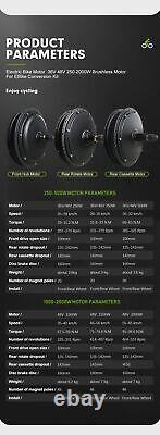 E-bike Conversion Kit 20-29 Inch 700C 250-2000W Front Rear Hub Motor Wheel