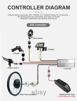 E-bike Conversion Kit 20-29Inch 700C 48V 72V 1000W 3000W Brushless Hub Motor