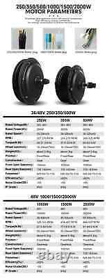 E-bike Conversion Kit 36V 48V 350W-2000W Brushless Front Rear Hub Motor Wheel