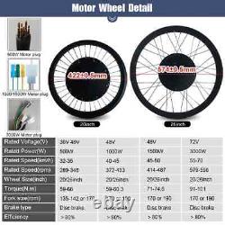 E-bike Fat Tire Conversion Kit 48V 72V 1000W-3000W Brushless Hub Motor Wheel