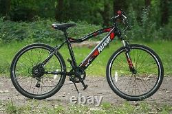 EBike Electric Mountain Bike 26 Puncture Proof Tyres Black