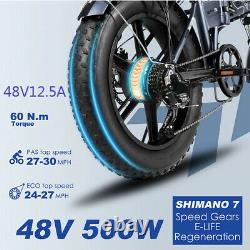 ENGWE 500w 48v e-Bike 20 Fat tyre Folding Electric Bike12.5Ah 7Spd 30mph UK