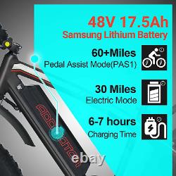 Ebike 1000W Mid-Drive Electric Bike 48V 17.5Ah 26'' 35MPH 60MI MTB M5600 Bicycle
