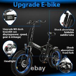 Ebike 20 500W Electric Folding Bike Fat Tire City Mountains 20mph 48V E-Bike