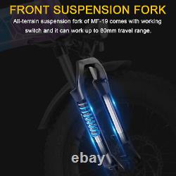 Ebike 20 Electric Foldable Bike Fat Tire Front Suspension Long Range Bicycle