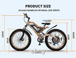 Ebike 26 1500W Electric Bike Mountain Bicycle 48V/15Ah Battery Fat Tire