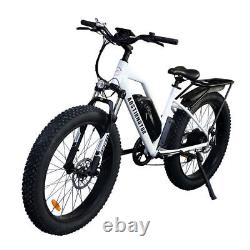 Ebike 26 750W Electric Bike Fat Tire P7 48V 13AH Lithium Battery E-Bike White