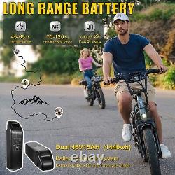 Ebike 48V30A Samsung Dual Battery Fat Tire E-Bike for Adults Mountain Bicycle US