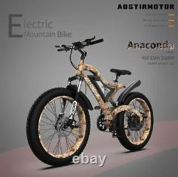 Electric Bike Aostirmoto S18-1500W 48V Mountain Bicycle 26 Fat Tire Camo Ebike
