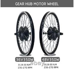 Electric Bike Conversion Kit 36V 48V 350W Front Gear Hub Wheel Motor for E-bike