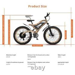 Electric Bike1500W 48V/15Ah Mountain Bicycle Beach E-bike 26 Fat Tire Ebike CAN